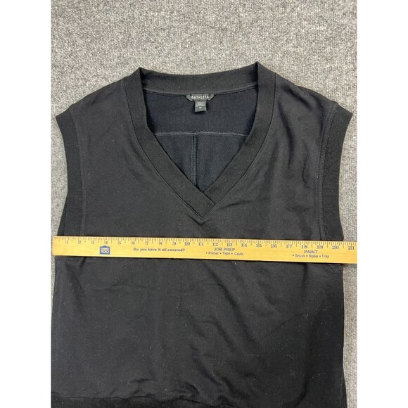 Athleta Retroterry Sweatshirt Women's Medium Black Sleeveless V-Neck Pullover - Picture 3 of 6